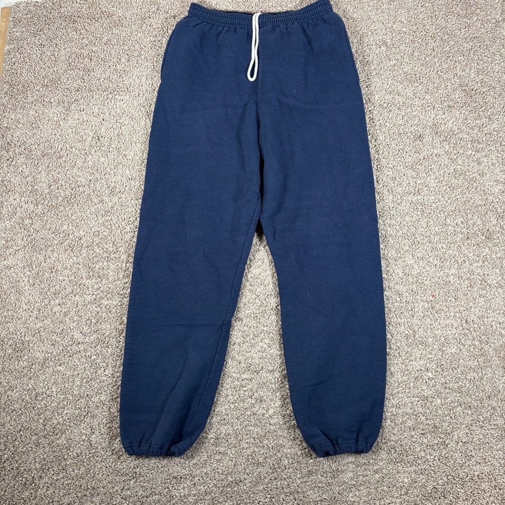 Vintage Russell Athletic Mens Navy Blue Elastic Waist Fleece Sweatpants Large